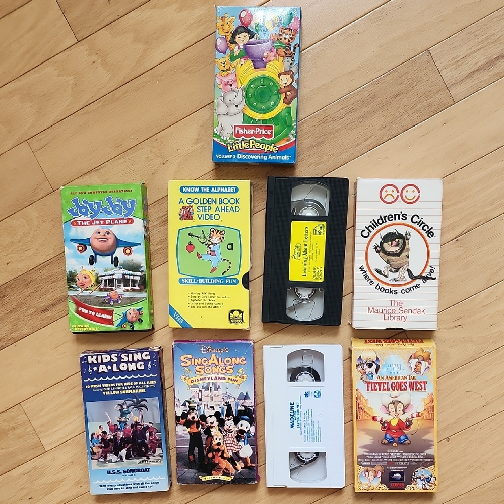 Vintage Children's 9 VHS Tape Collection